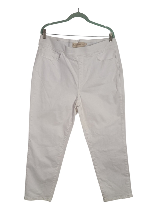 Soft Surroundings Pants - Soft Surroundings White Pull On Stretch Denim Jeans Crop Capri XL